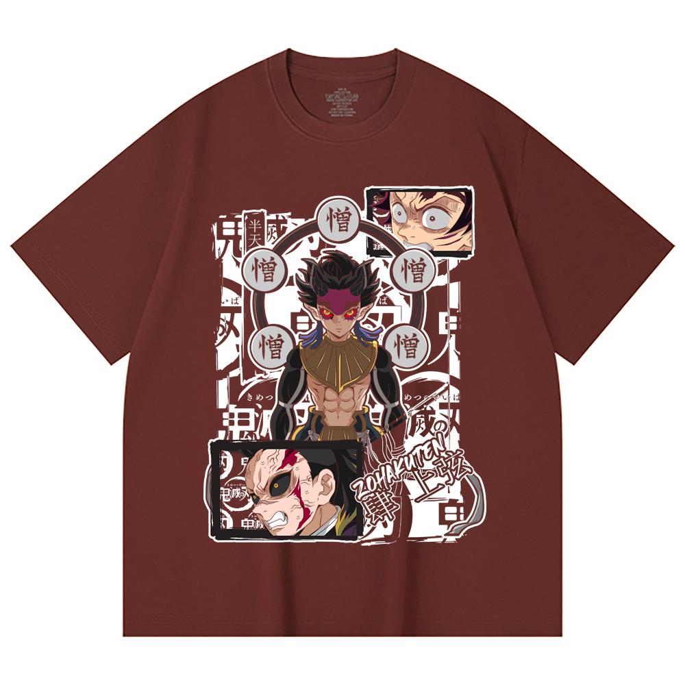 230 Gsm 100% Cotton Demon Slayer V106 Zohakuten Print Unisex Heavy Cotton T Shirt