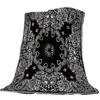 Bandana Pattern Flannel Blanket for Bed Sofa Portable Soft Fleece Throw Funny Plush Bedspreads#(1)