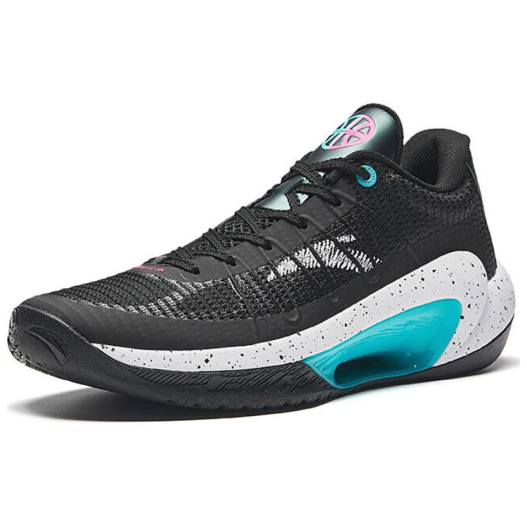 Anta Three Points Rain Lite V2 Stoßdämpfung Low Top Basketballschuhe Herren Sneaker Schwarz Weiß Blau 112431603Q-5