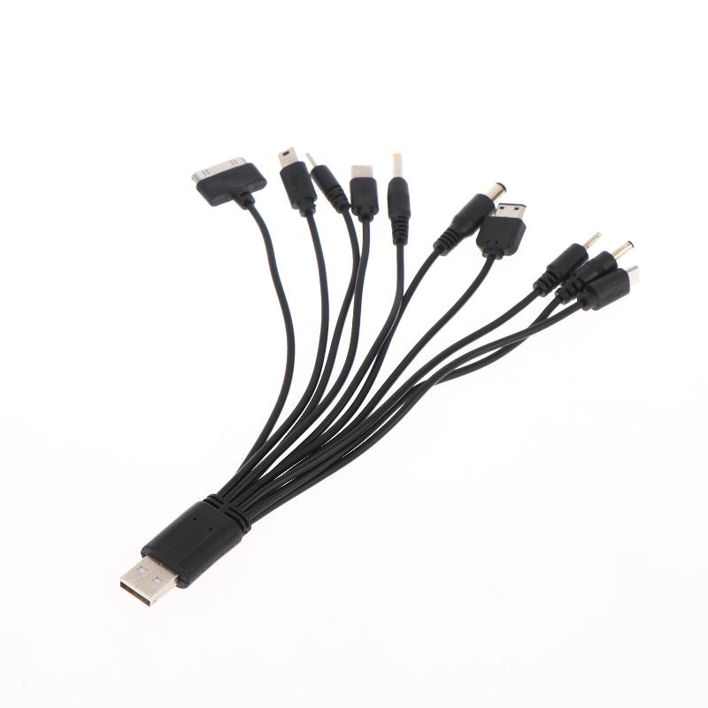 1 Pcs 20Cm Usb Power Charging Cable Wire Cord For Phone Universal 10 In 1 Micro Usb Dc Mobile Phone Charger Adapter Plug