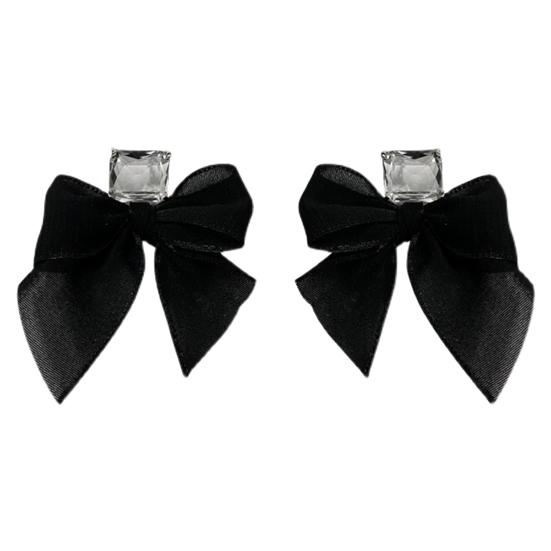 1 Pair Dangle Earrings Bowknot Fabric Jewelry Sweet Long Lasting Earrings for