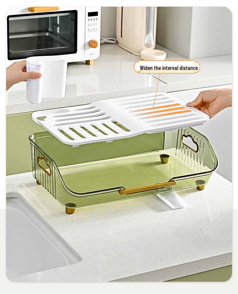 Elegant Kitchen Countertop Dish and Utensil Rack