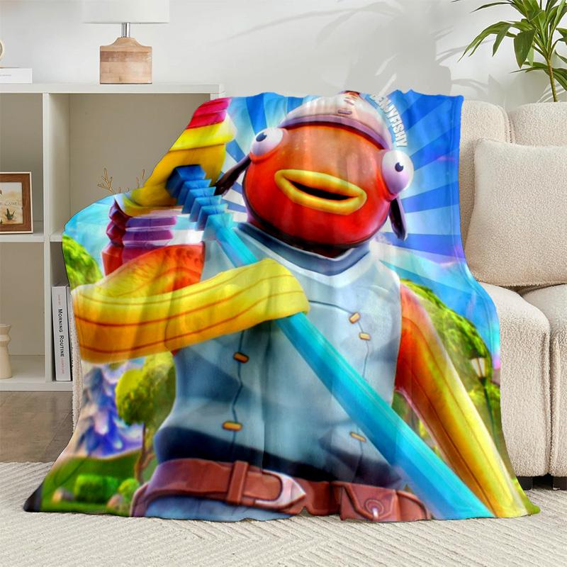 1PC Game Fort-nite Flannel Blanket Gift, Suitable for Both Men And Women, Soft Ideal for Beds And Sofa, Birthday Or Christmas Gift