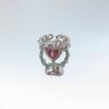Bezaubernder Open-Heart-Ring mit rosa Edelstein für Paare Stilvolles und trendiges Design