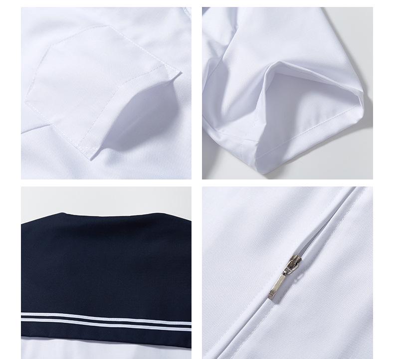 Navy Sailor Collar JK School Uniform - White, Two-Line Suit & Pleated Skirt