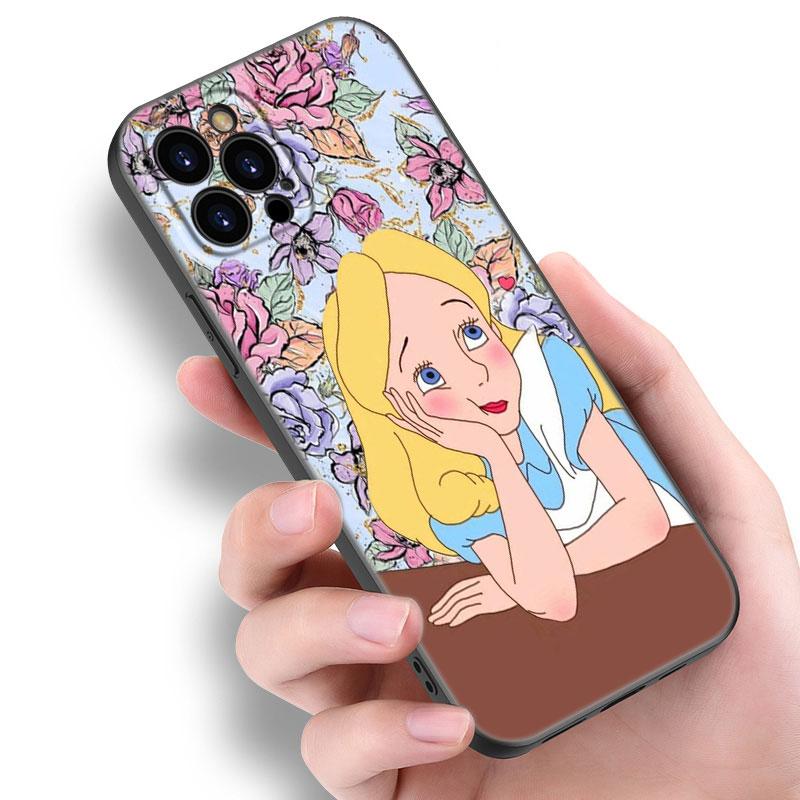Snow White Princess Jasmine Black Silicone Phone Case For Apple iPhone 12 13 Mini 11 14 15 Pro Max 7 8 Plus X XR XS SE 2020 2022