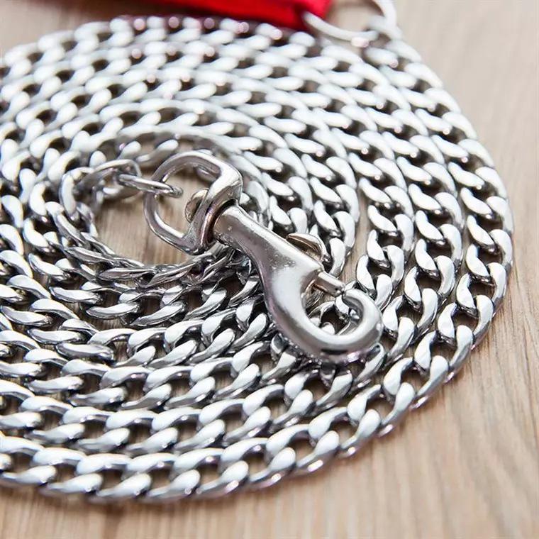 Anti-Bite 5m Iron Chain Dog Leash & Collar Set