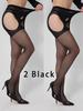Kave 1/2 Pairs Women'S Sexy Lace Sheer Pantyhose  Summer Crotchless High Waist Hollow Out Garter Belt Tights Pantys