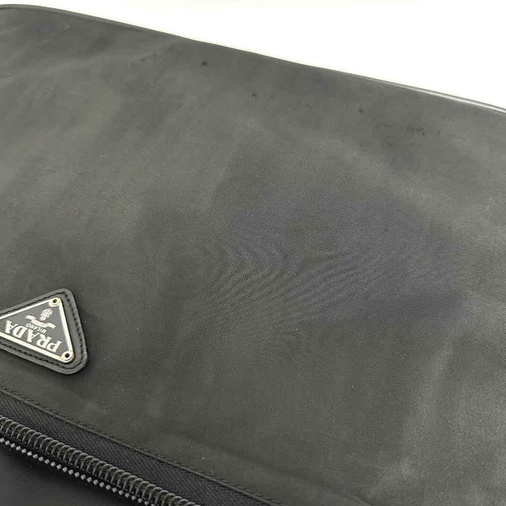 PRADA V147S triangle plate 2WAY Shoulder Bag Briefcase Business bag Nylon Black
