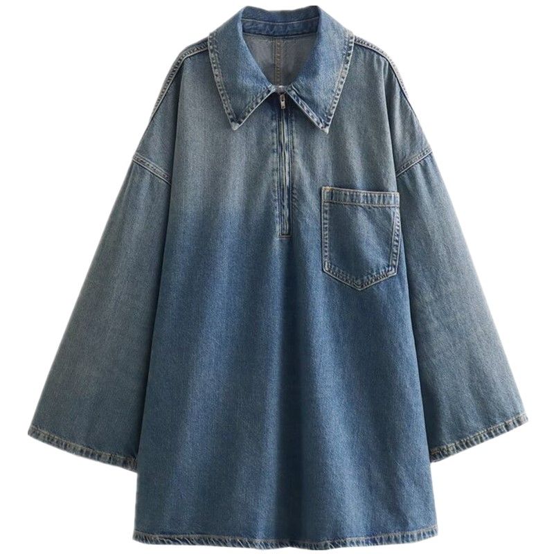 

Fashion Wind 2023 Autumn New Arrival Female Easiest for Match Loose Temperament Fashion Denim Dress 3607282 400 Blue L
