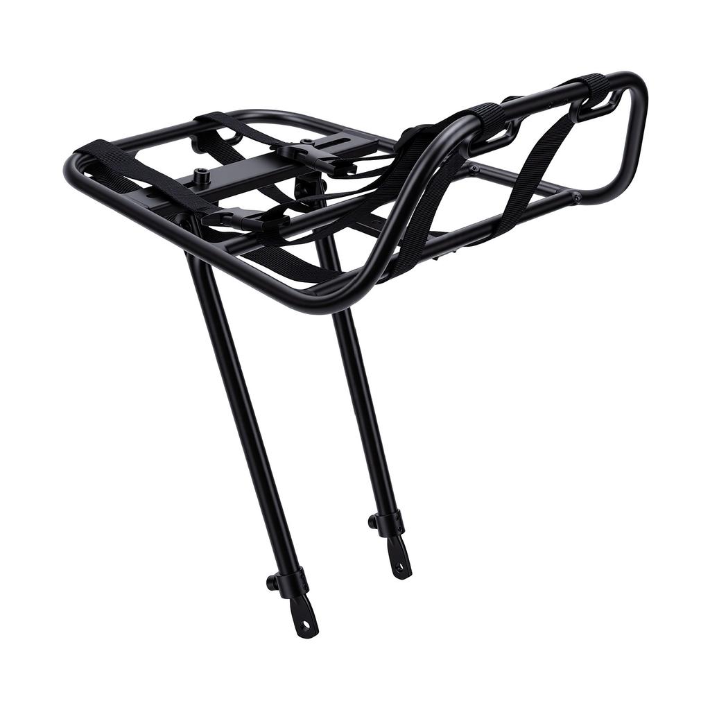 Bike Front Rack Aluminum Alloy Black Adjustable Support Column Bike Front Shelf for Commuting Traveling