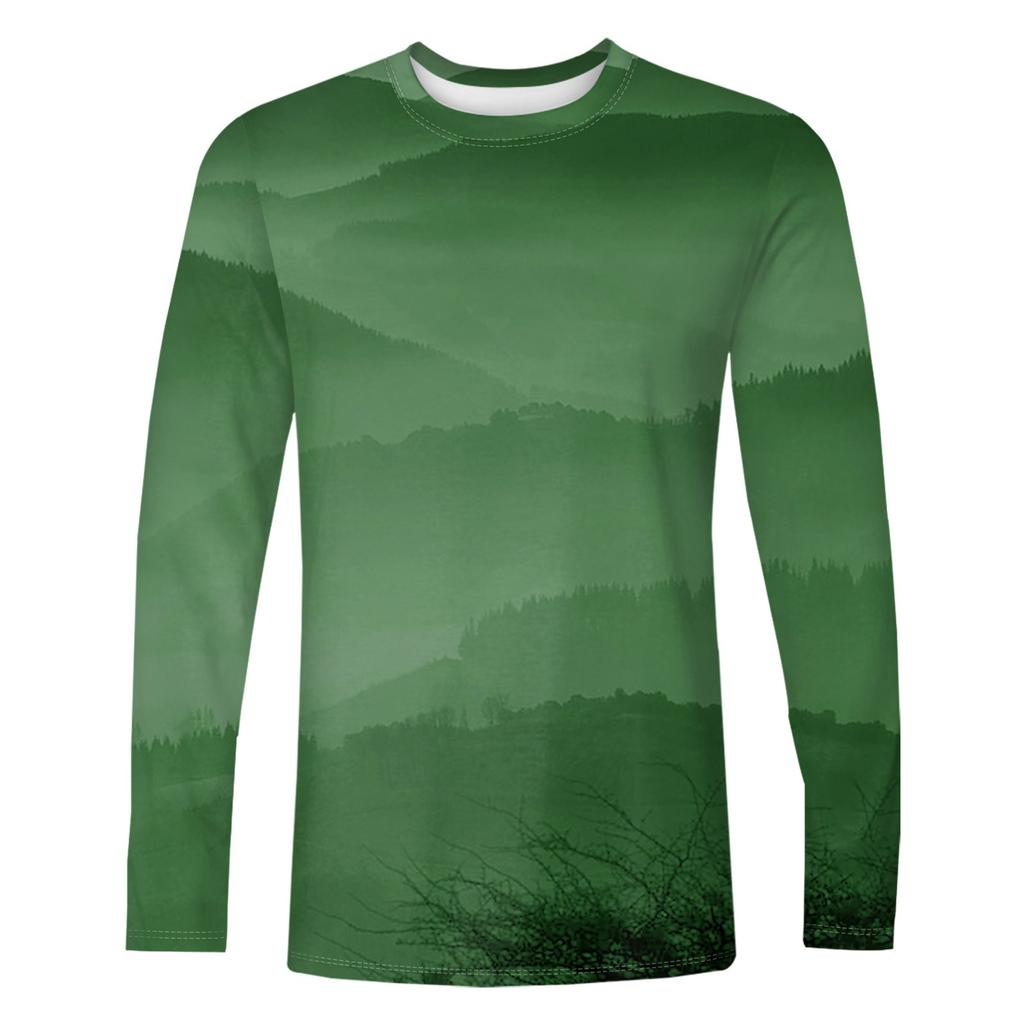 Men's T Shirt O-Neck Clothing Apparel Outdoor Long Sleeve Print Fashion Designer Vintage