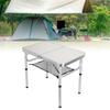 Folding Camping Table Height Adjustment Portable Pinic Table Aluminum Alloy with S Hooks for Outdoor