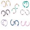 10 Pcs Stylish Stainless Titanium Steel C-shaped Nose Ring Nails Vacuum C-rod Lip Nails Curved Rod Nose Nails