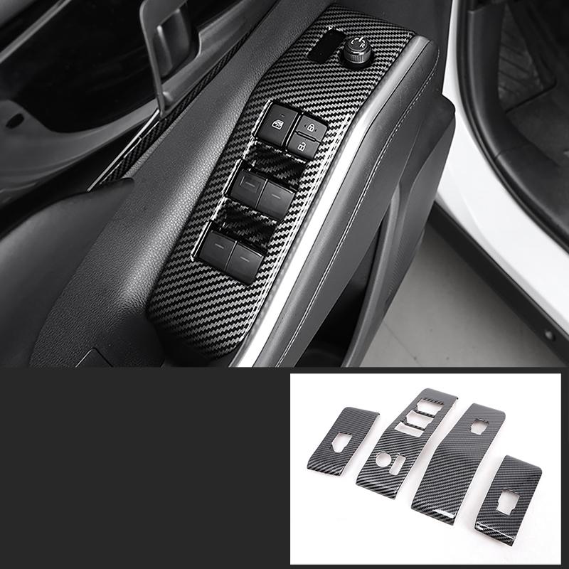 For Toyota Highlander XU70 Refit   2022 Car Carbon Fiber Interior Mouldings Gear Panel Cover Frame Accessories For