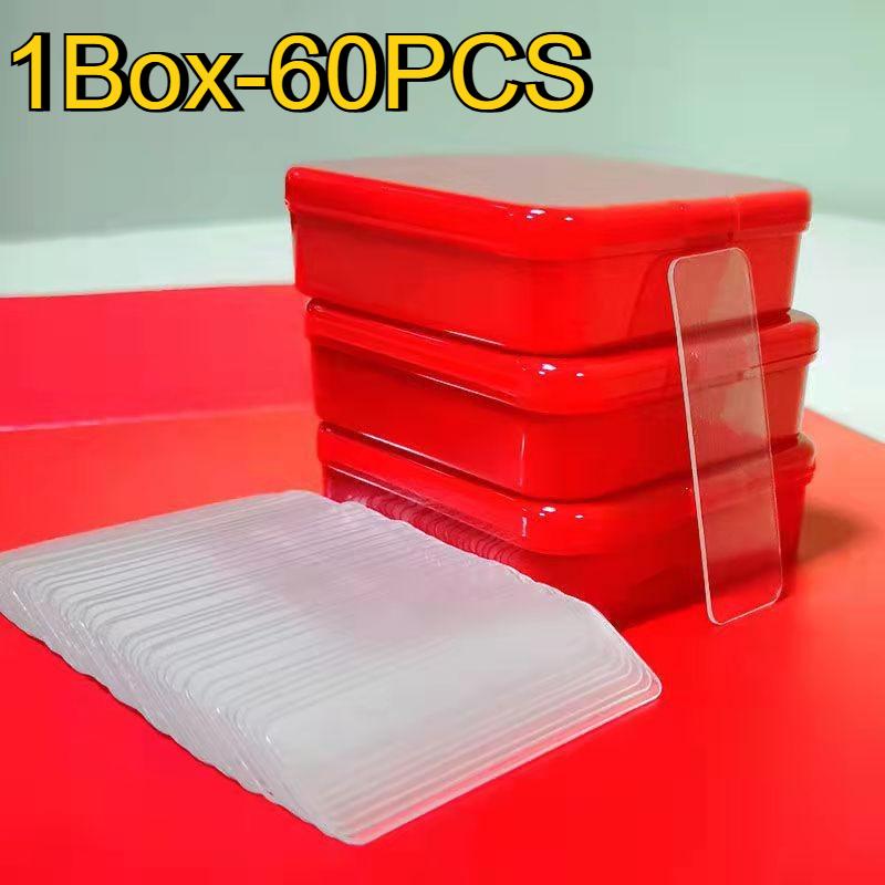 

60Pcs/set Reusable No Trace Square Adhesive Tape Transparent Removable Wall Mount Double Sided Sticker for Home Office Decor