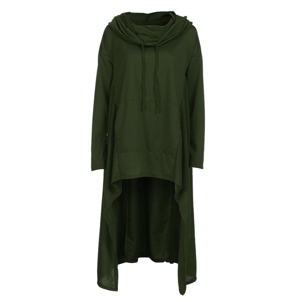 Women Plus Size Long Sleeve Hood Tops Sweatshirt Sweater Irregular Blouse