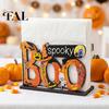 Cute Desktop Storage Box Halloween Wooden Napkin Holder, Pastel Pumpkin Ghost Black Cat Tabletop Tissue Dispenser, Waterproof Stable Decorative Stand