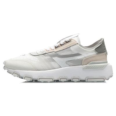 Li Ning Reflective Cushioning Rebound Low Top Running Shoes Men's White Gray AGCR359-2