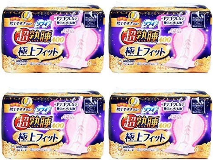 

Sophie Super Deep Sleep Super Fit 400 8 sheets napkins for night [Bulk purchase] (w/tape included) [Sanitary use] [x4 pieces]