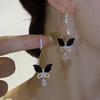 New Fashion Trend Unique Design Elegant Exquisite Zircon Black Butterfly Earrings For Women Zircon Wedding Party Premium Gift