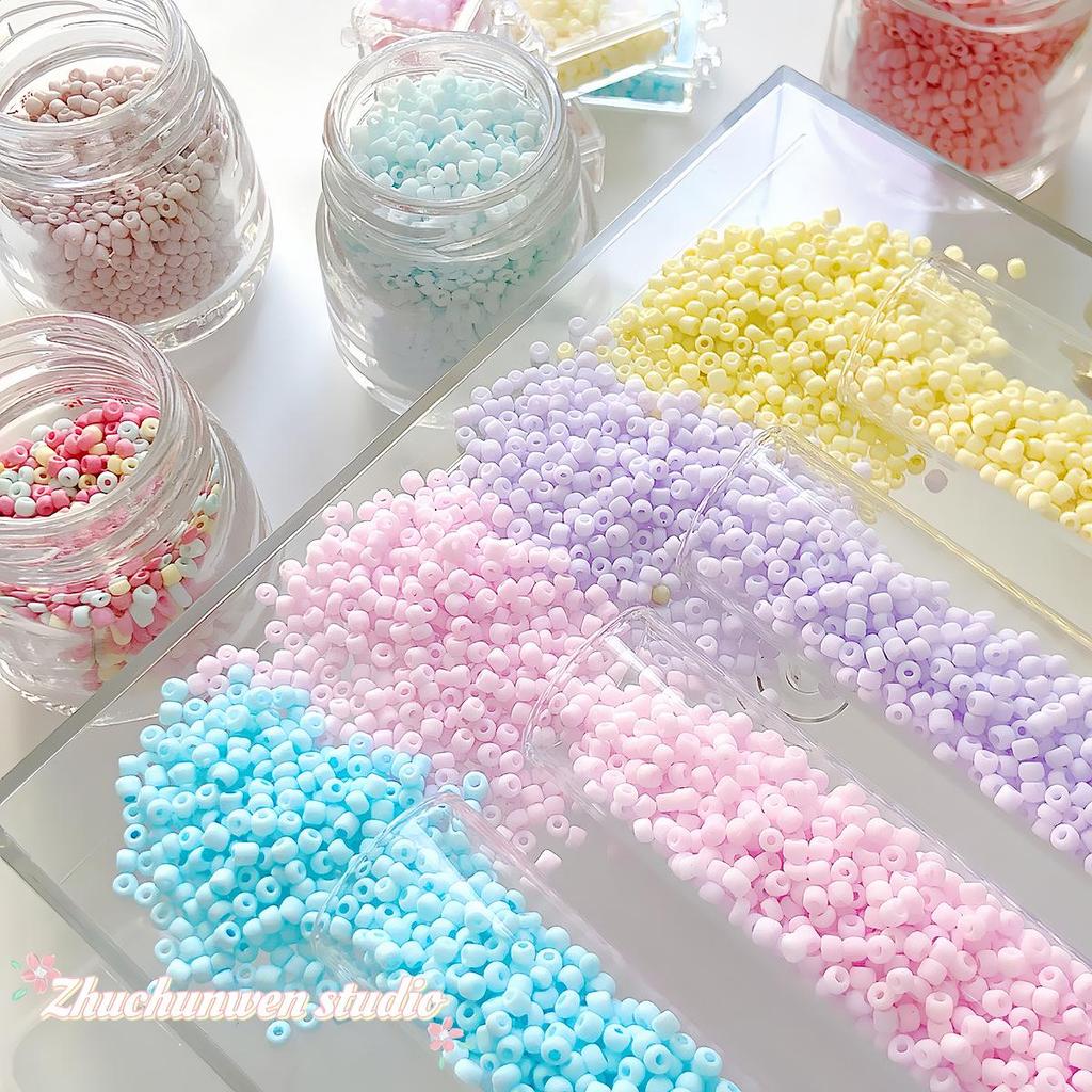 3mm Cream Macaron Glass Seed Beads for DIY Necklaces & Bracelets