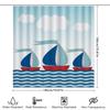 Bright Sailboat Shower Curtain Set: Blue Waves Bath Decor, Kids Room Wall Hangings Bathroom Decor For Home Decoration