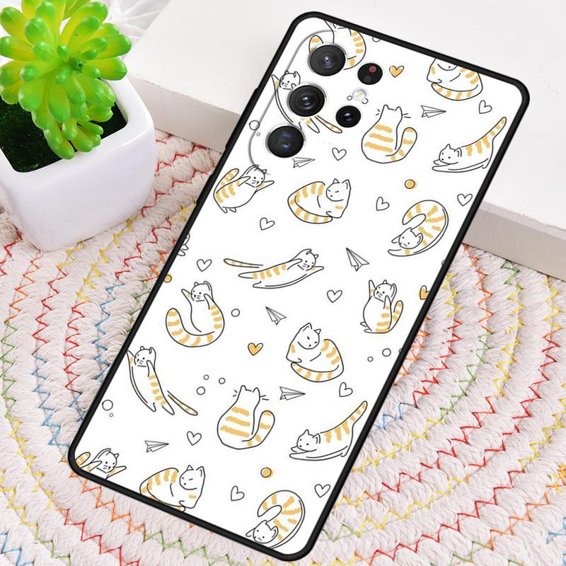 Cute Cat Pattern Phone Case for Samsung Galaxy note 10 pro S26 Ultra S23 S24 FE S25 S21 S22 PLUS shockproof Cove