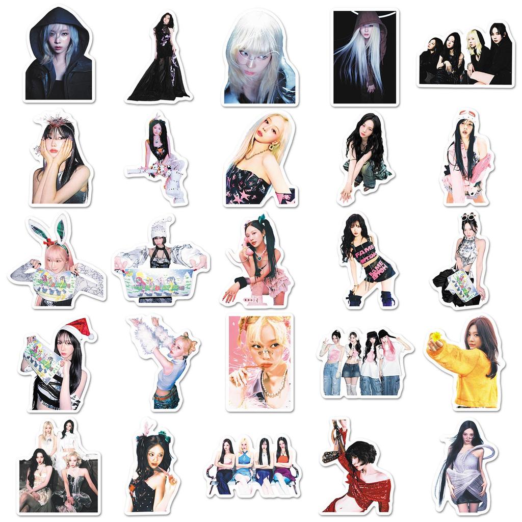 50 Aespa Graffiti Stickers: Karina Decor for Phone Cases, Water Bottles, Luggage.