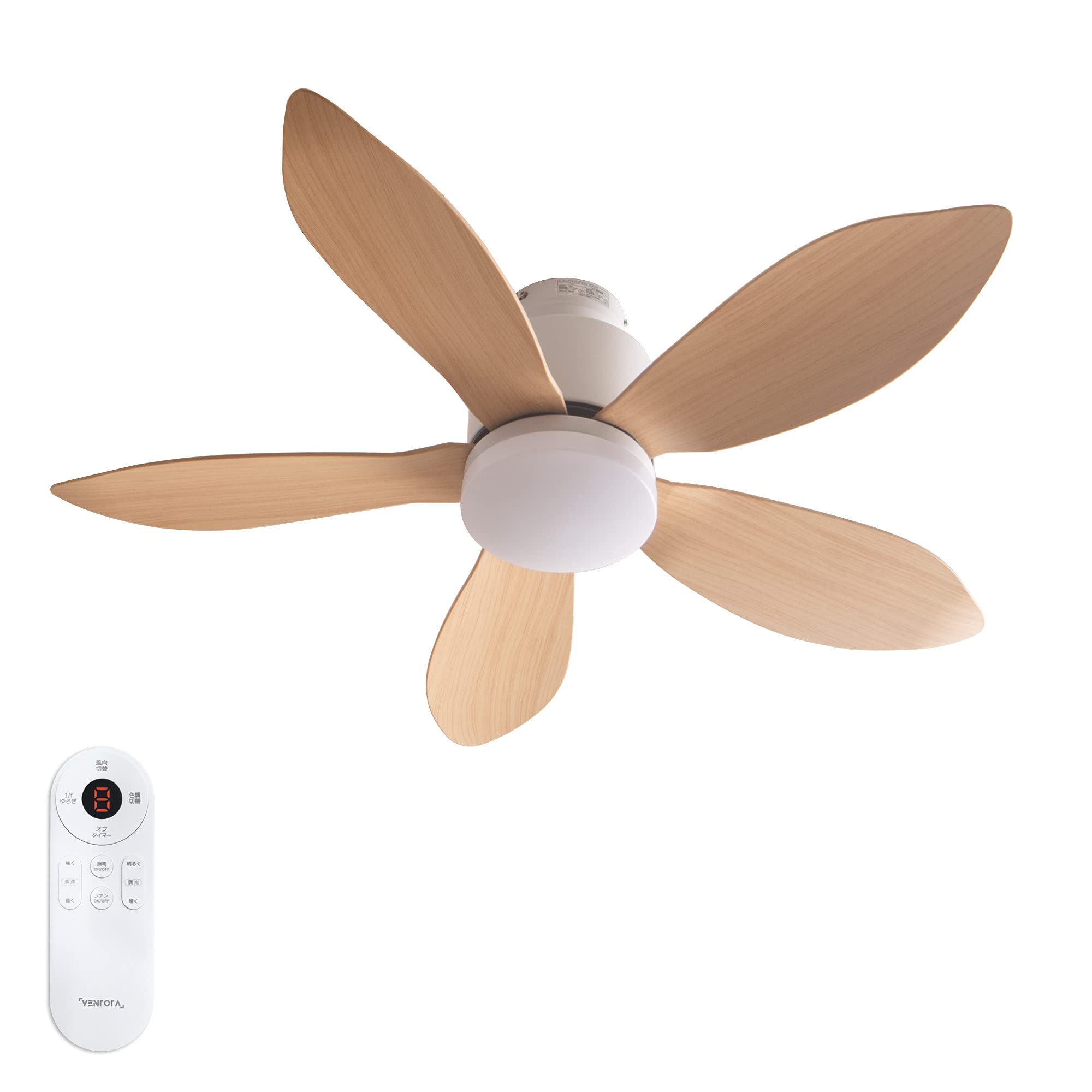 

ВЕНТОТА Потолочный вентилятор с подсветкой и пультом дистанционного управления Вентилятор с двигателем постоянного тока Освещение Потолочный вентилятор Легкий 6 татами 8 татами Светодиодный Диммируемый Цвет Folia NAxWH vo410579