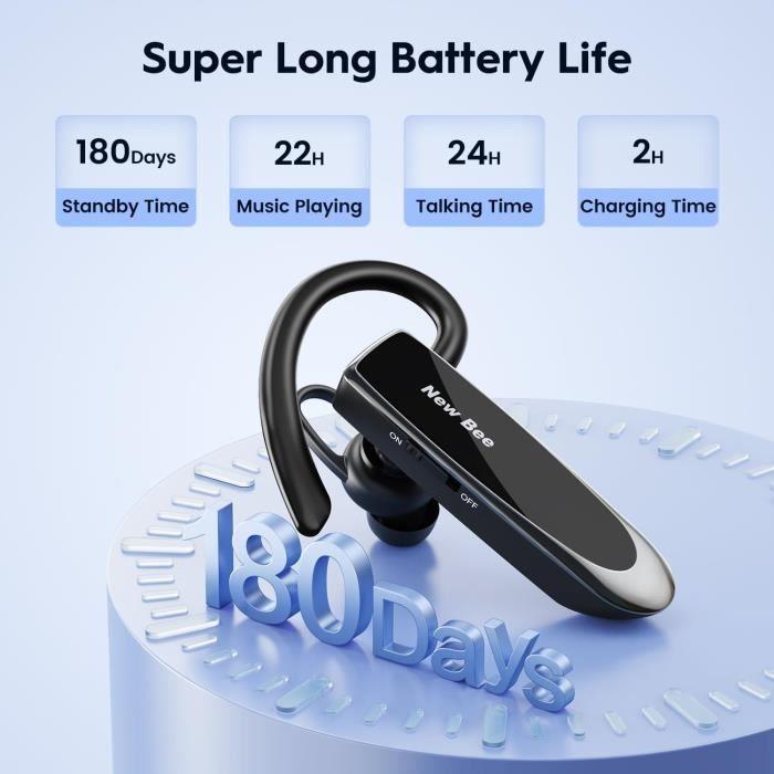 New Bee Oreillette Bluetooth V5.0 Main Libre