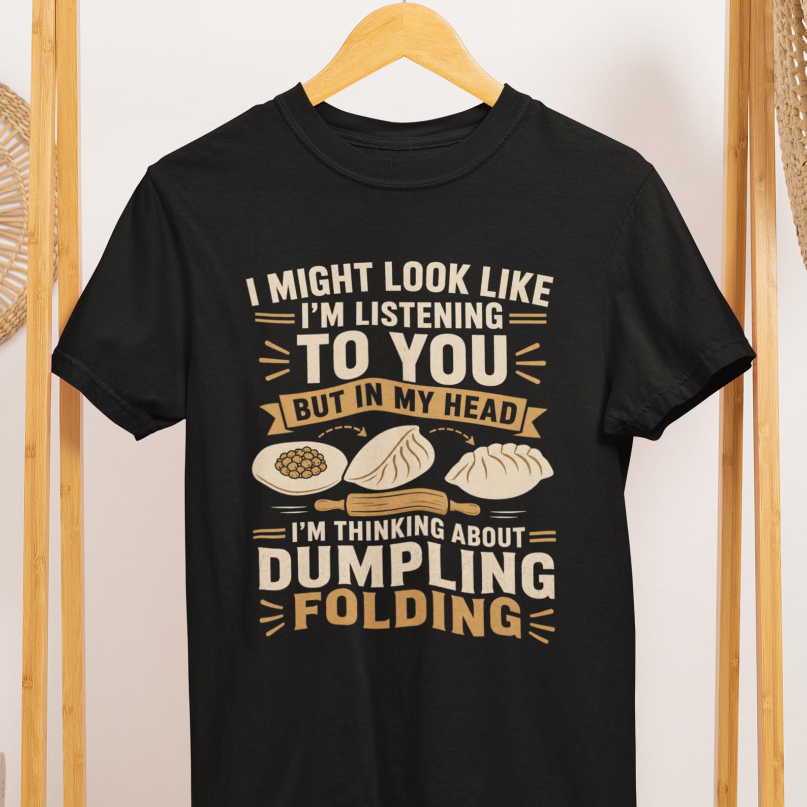 Comfort Colors Dumpling Folding T-Shirt, Funny Foodie Tee, Dim Sum Lover Gift S