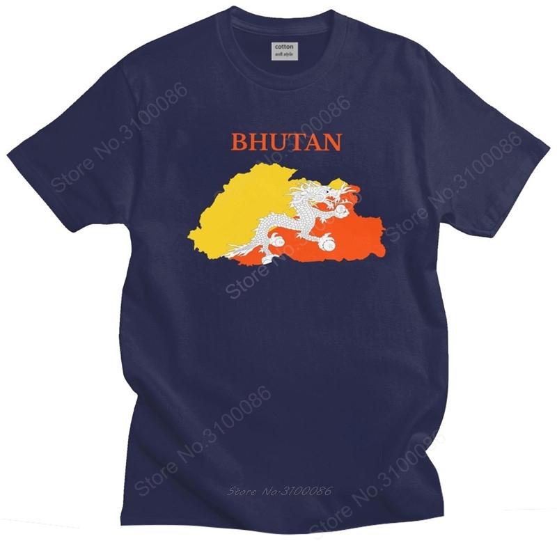 

Fashion Bhutan Map Flag T Shirt Men Crewneck Short Sleeved Summer Tshirt Soft Cotton Oversized Tee Tops Gift Clothing 4XL
