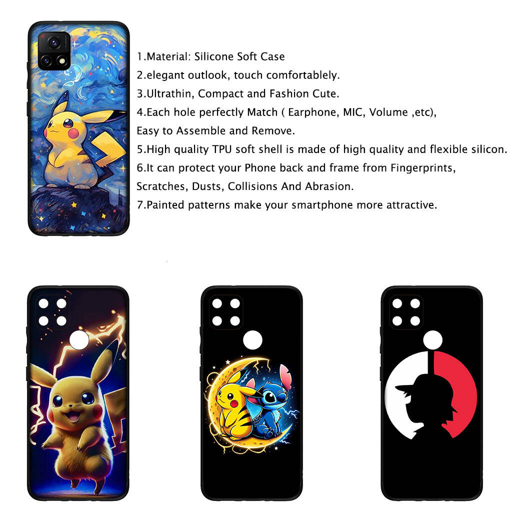 Cover for iPhone 17 16 15 Xiaomi Poco Redmi Note 14 13 12 11 Pro Max X 9 16e Samsung Galaxy S25 S24 S23 OPPO Huawei Cool Pokemon Go Pikachu Phone Case