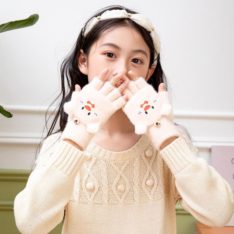 Season thickened cute bare finger writing riding flip half finger warm