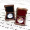 Solid Wood Storage Box for Commemorative Coins Badges Medals Ancient Coins Silver Dollars Collection Gift Packaging Case