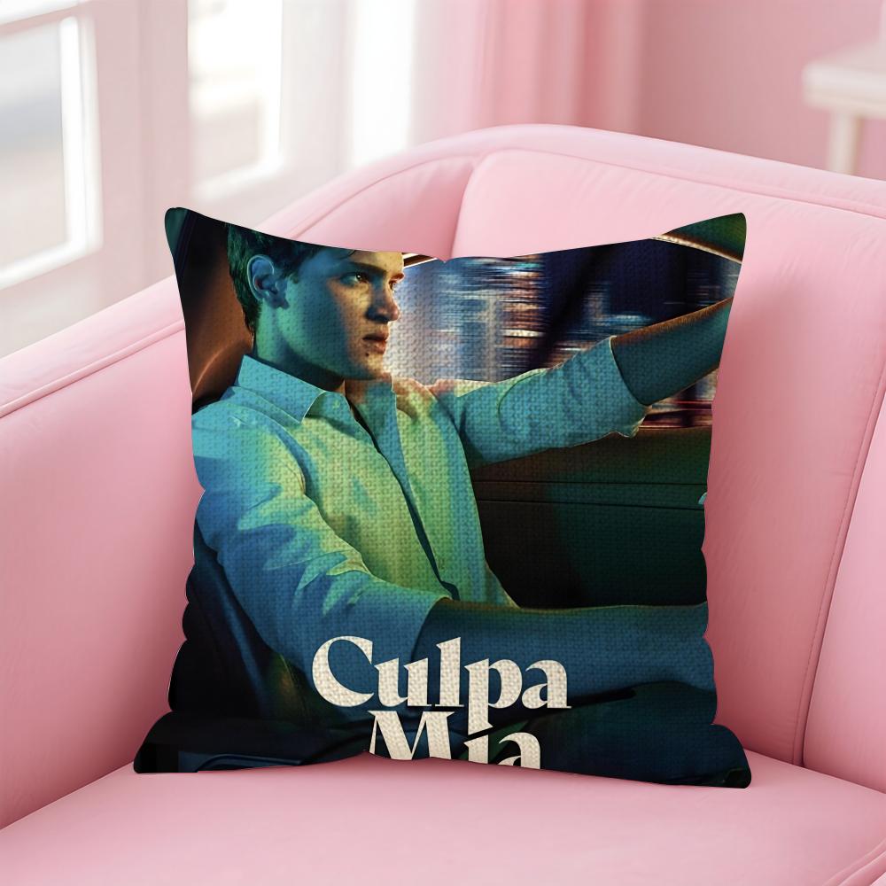 TV Show MMy Fault Culpa Cushion Cover Natural Linen Pillow Case DoubleSided Print Decorative Sofa Pillowcase Home Decor Gift
