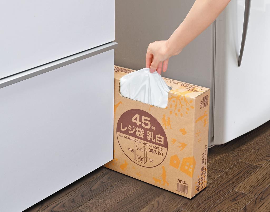 Plastové sáčky Alfor International s rukojetí 300 ml, východní a západní Japonsko, vhodné pro komerční použití, kusů, bílé, ne. 45, Ne. 45, V krabici,