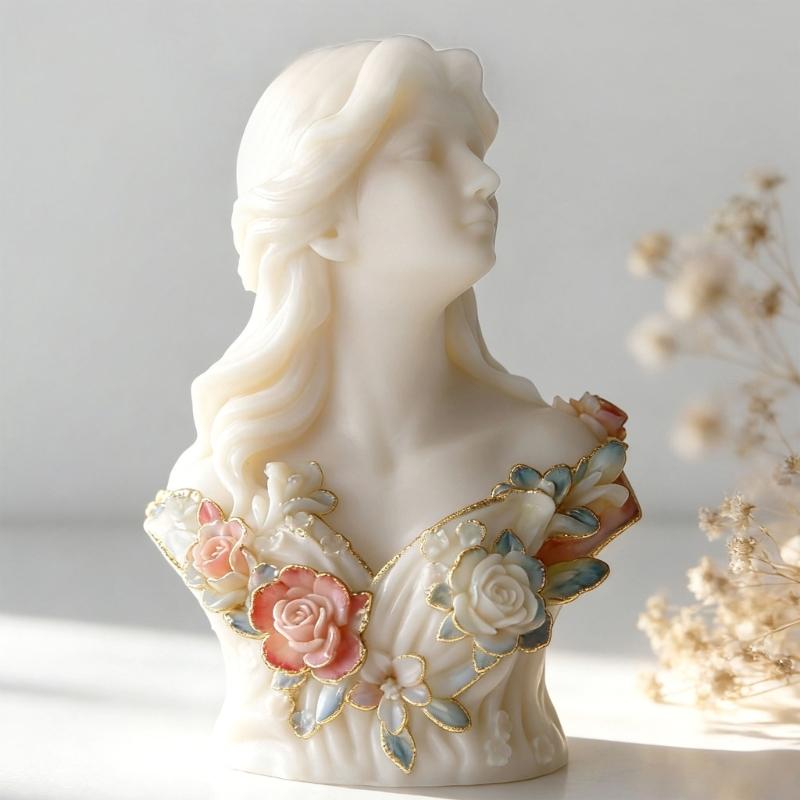 Flexibilní Pevná Silikonová Forma Domácí Doplněk Přenosná pro Figurku Bohyně Sádrové Umění Snadno Čistit Zachycení Detailů