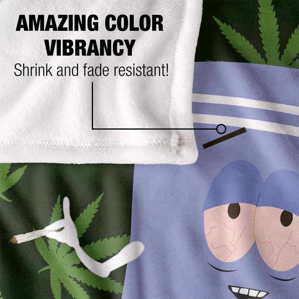 South Park Silky Leaf Print Towelie Supersoft Blanket