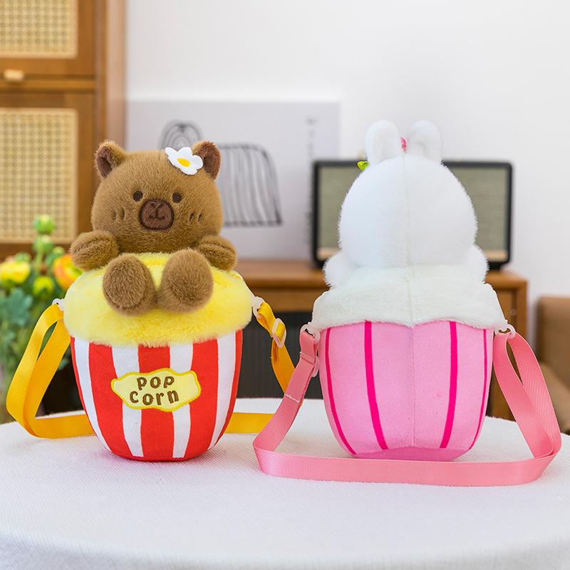 New Cute Rabbit Doll Plush Toy Hug Bucket Capybara Doll Backpack Girl Parent-child Birthday Gift
