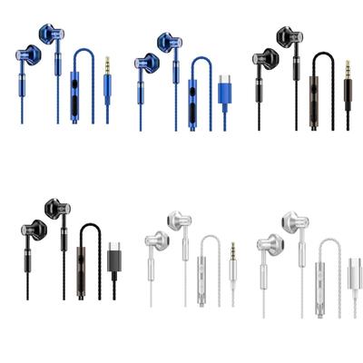 Quality Metal In Ear Headphones 1.2M Braide Cable with Builts In Noise Canceling Mics For Phone Clear Call Quality
