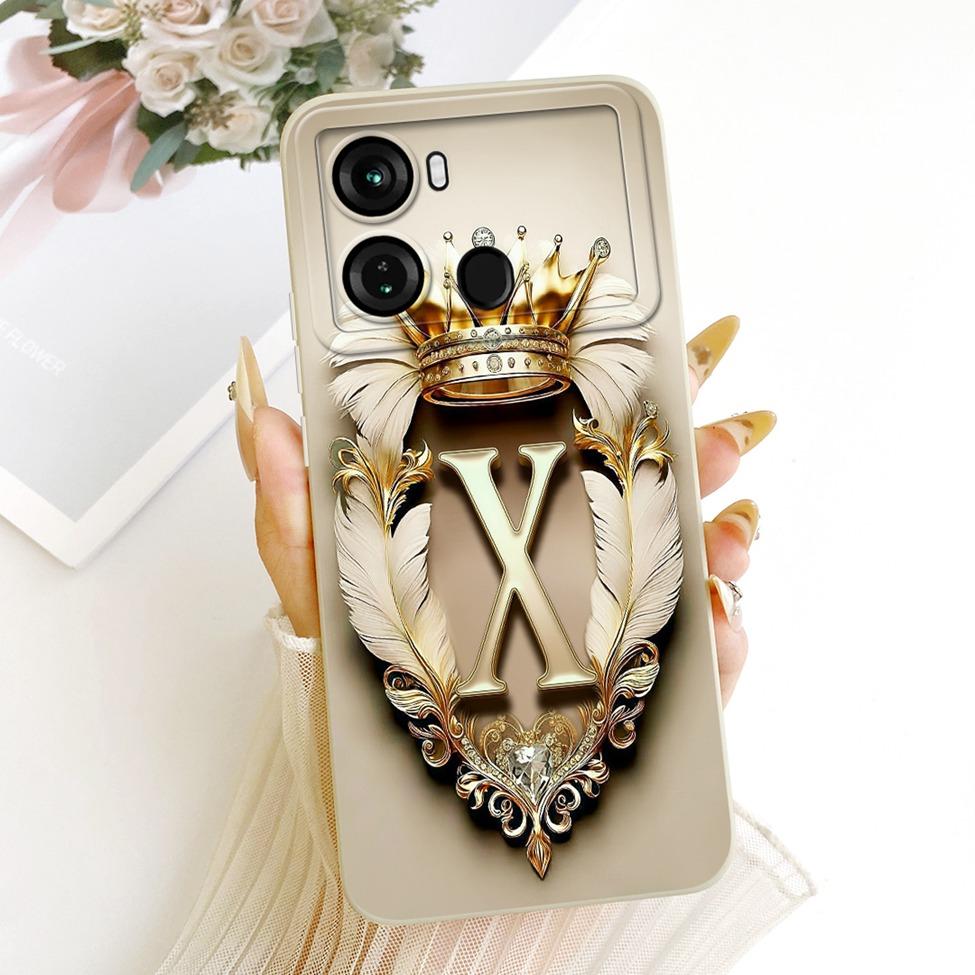 For ITEL P662L Phone Case For ITEL P40 Cover Aesthetic Luxury A-Z Letters 2D Painted Silicone Casing For P40 ITEL P 40