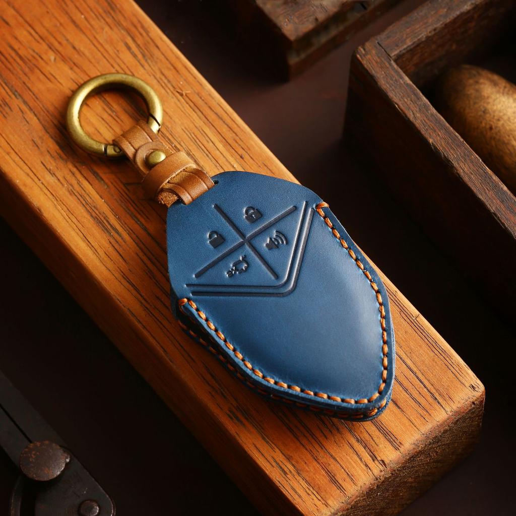 Genuine Leather Auto Key Fob Remote Cover Case Key Ring Fit For Changan Deepal Sl03 Cs75 Plus Uni-V Uni-Kt Uni K T V Cs75Plus Auto Accessories