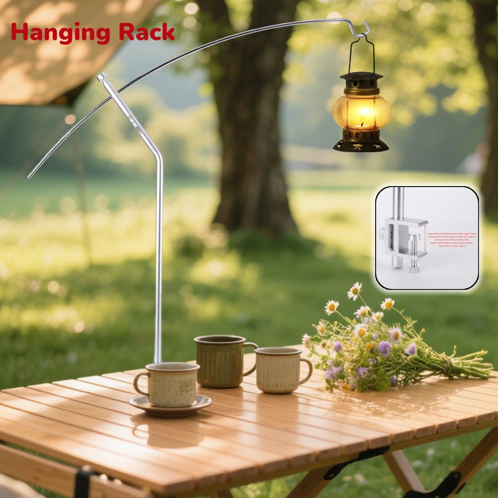 Camping IGT Lamp Hanging Rack Aluminum Alloy Outdoor Portable Light Hanger Curved Lamp Holder Portable Lantern for Picnic Hiking