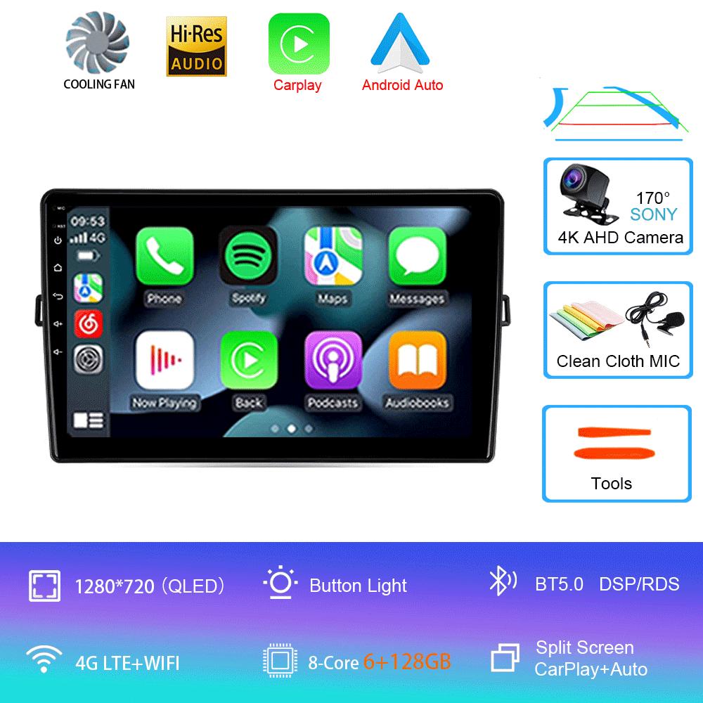 Car Radio Android 14 For Toyota Auris E150 2006 2007 2008 2009 2010 2011 2012 Multimedia Stereo Player Wireless Auto Carplay DVD