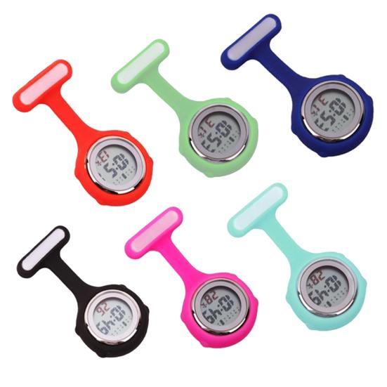 1Pc Digital Display Dial Clip-On Fob Nurse Brooch Pin Hang Pocket Electric Watch