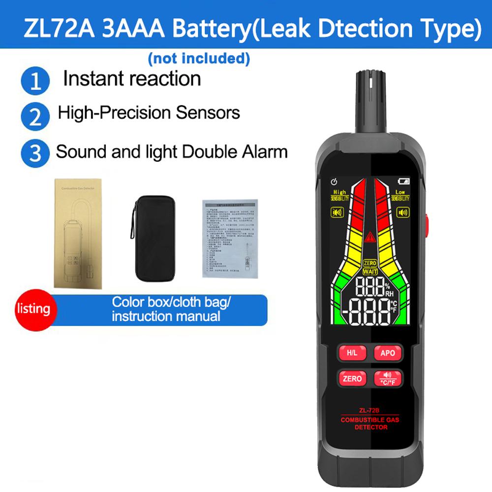 Handheld Combustible Gases Leak Detector Natural Gases Leakage Tester Portable Combustible Gases Concentration Analyzer Meter with Sound Light Alarm