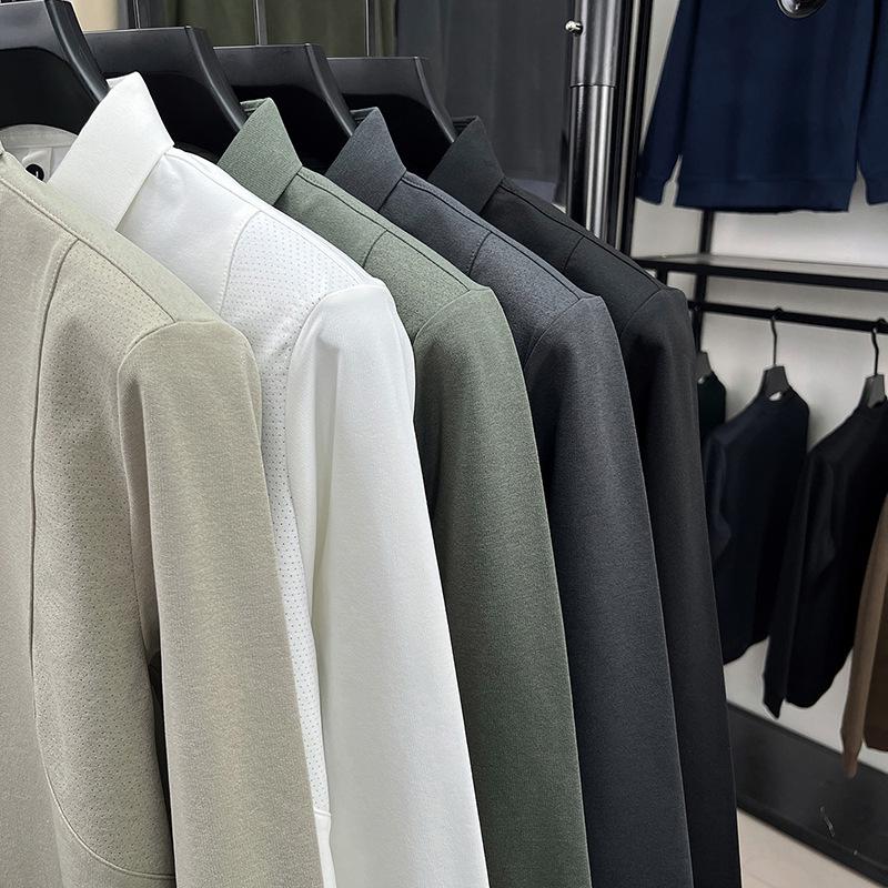 Korean Style Men's Quick-Dry Polo Shirt – Sporty, Breathable, Business Casual, Long Sleeve Lapel Design