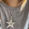 Bohemian Style Statement Big Star Pendant Necklace For Women Girls Retro Exaggerated Starfish Pendant Necklace Accessories Gifts